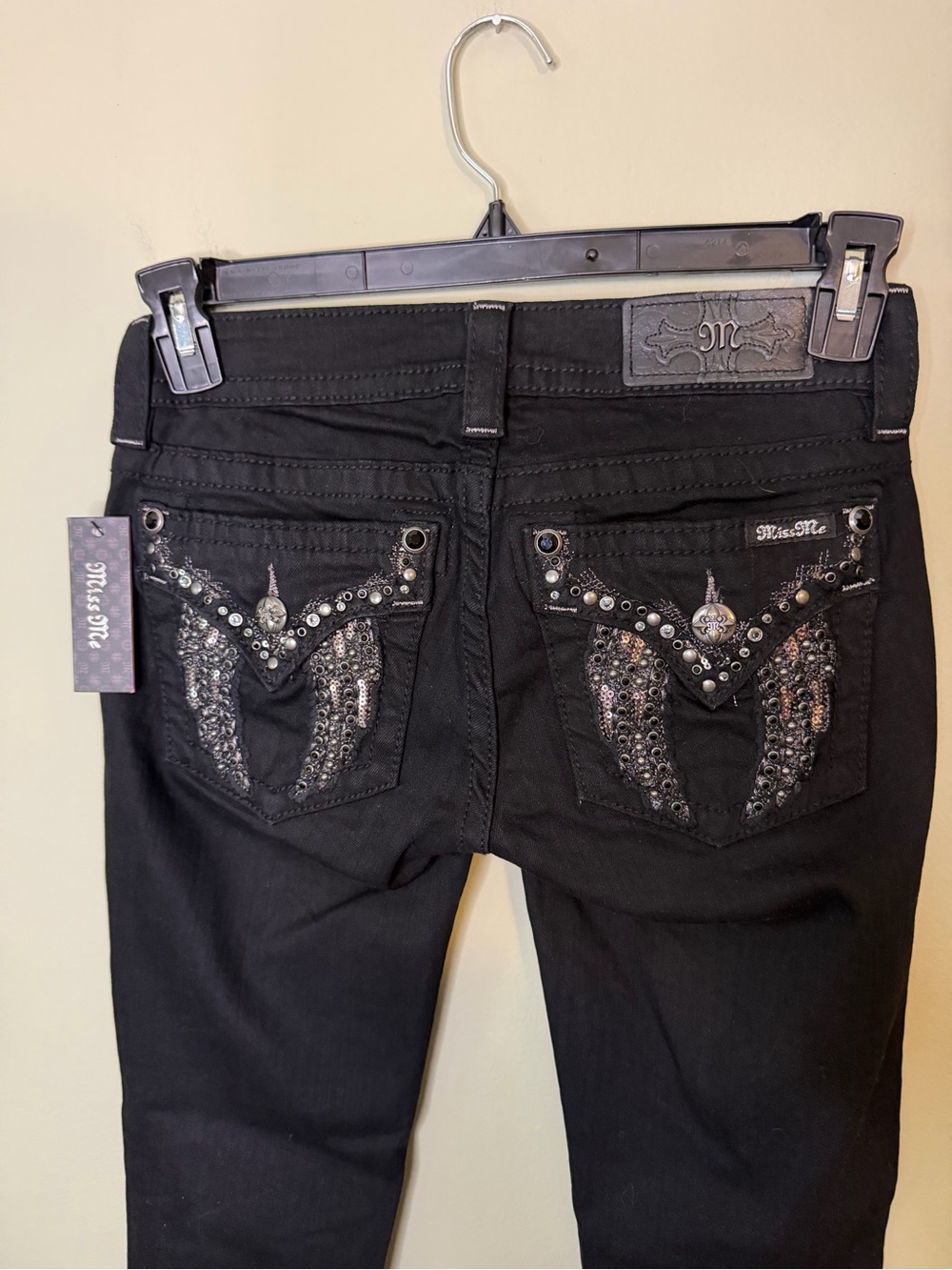 New With Tags Y2K Miss Me Signature Skinny Jeans Embellished Pockets 30” Inseam